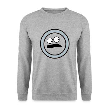 Cute emotional face huh - Unisex Sweatshirt - salt & pepper - Front - Alina (178cm) & Michal (187cm)