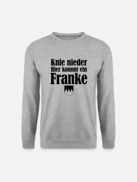 Hier kommt ein Franke - Unisex Pullover - Weißgrau meliert