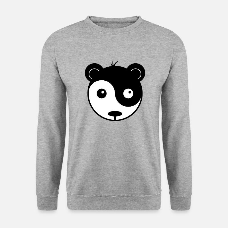 panda ying yang - Unisex Pullover - Weißgrau meliert