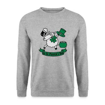 st_pattricks_sheep_b - Sweat-shirt Unisexe - gris chiné - Devant - Alina (178cm) & Michal (187cm)