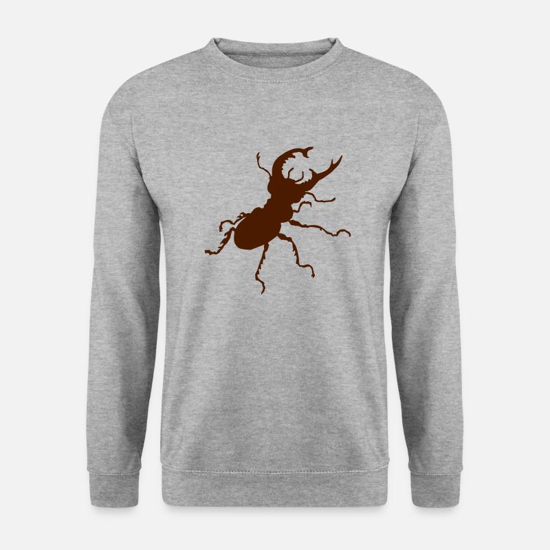 Hirschkäfer - Unisex Pullover - Weißgrau meliert