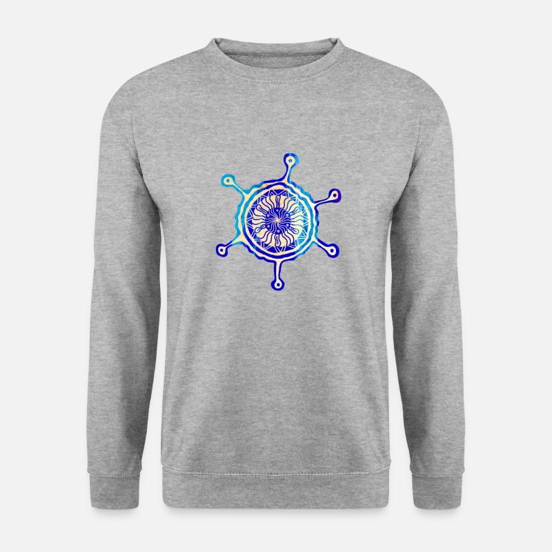 Mandala Blume - Unisex Pullover - Weißgrau meliert