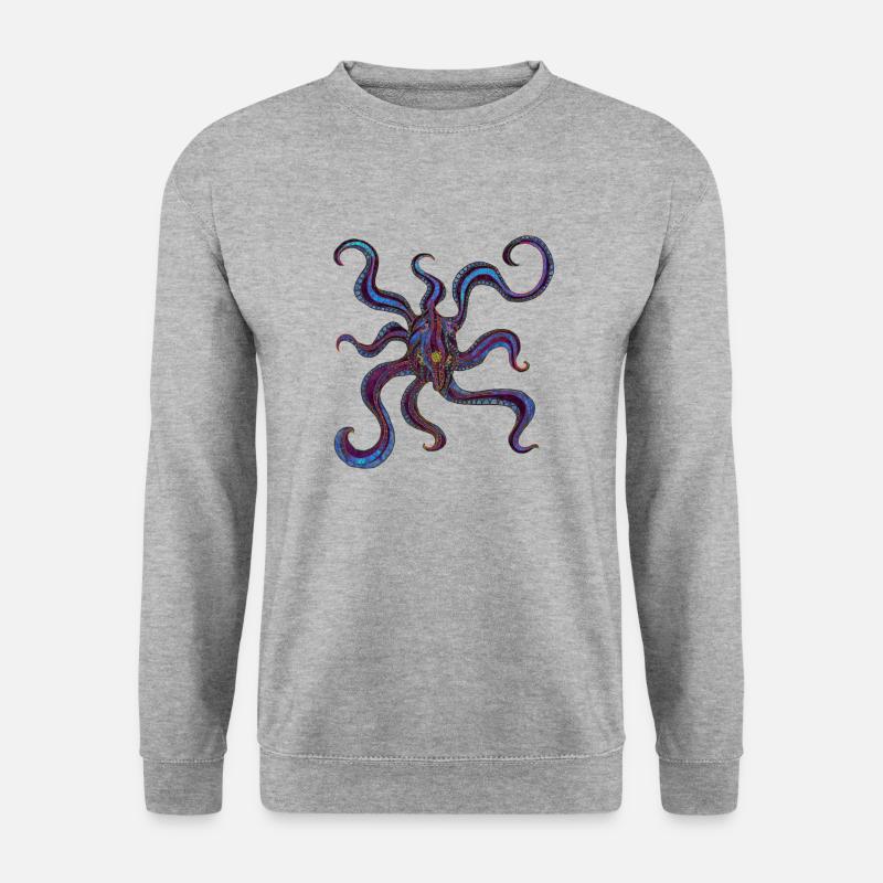 Tintenfisch 1 - Unisex Pullover - Weißgrau meliert