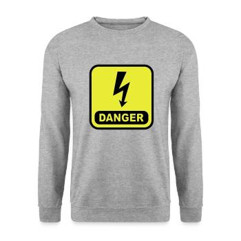 Danger Lightning - Unisex Sweatshirt - salt & pepper - Front - Alina (178cm) & Michal (187cm)