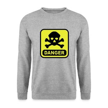 Danger skull - Unisex Sweatshirt - salt & pepper - Front - Alina (178cm) & Michal (187cm)