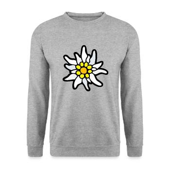 edelweiß - Unisex Pullover - Weißgrau meliert - Vorne - Alina (178cm) & Michal (187cm)