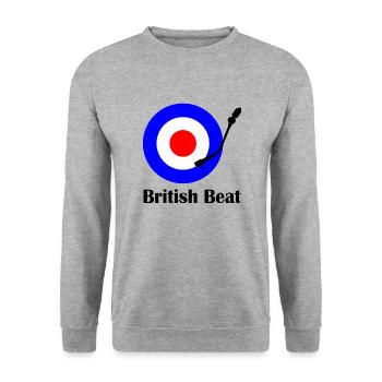 british beat - Unisex Pullover - Weißgrau meliert - Vorne - Alina (178cm) & Michal (187cm)
