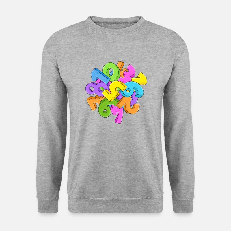 Zahlen - Unisex Pullover - Weißgrau meliert
