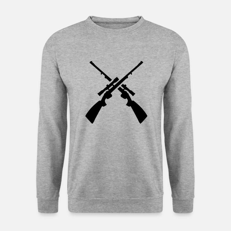 Gewehr - Unisex Pullover - Weißgrau meliert