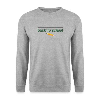 Schule - Unisex Pullover - Weißgrau meliert - Vorne - Alina (178cm) & Michal (187cm)