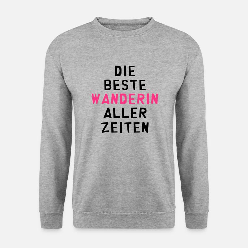 Wanderer / Wanderin / Wandern / Treck / Steigen - Unisex Pullover - Weißgrau meliert