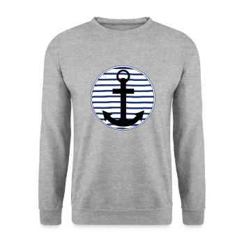 Marinière Bretagne - Sweat-shirt Unisexe - gris chiné - Devant - Alina (178cm) & Michal (187cm)