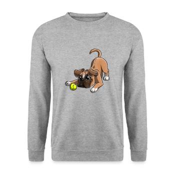 Le plus mignon Boxer - Sweat-shirt Unisexe - gris chiné - Devant - Alina (178cm) & Michal (187cm)