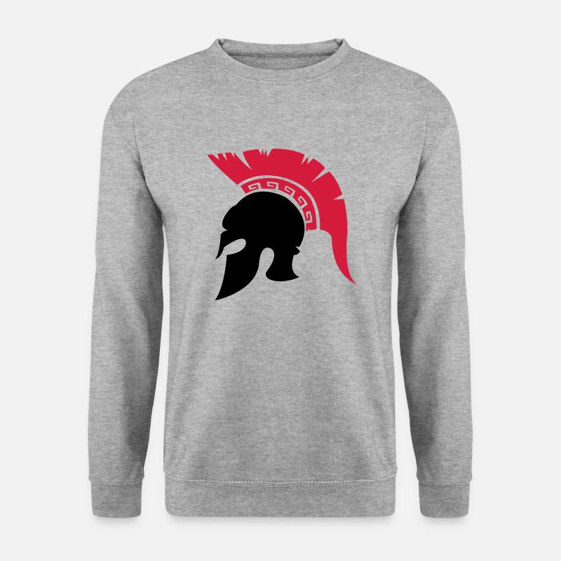 sparta_helm_02 - Unisex Pullover - Weißgrau meliert