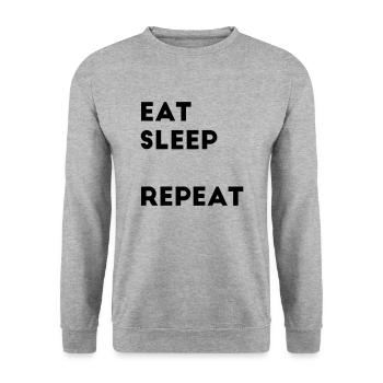 Fill in Eat Sleep Repeat saying text template - Unisex Sweatshirt - salt & pepper - Front - Alina (178cm) & Michal (187cm)