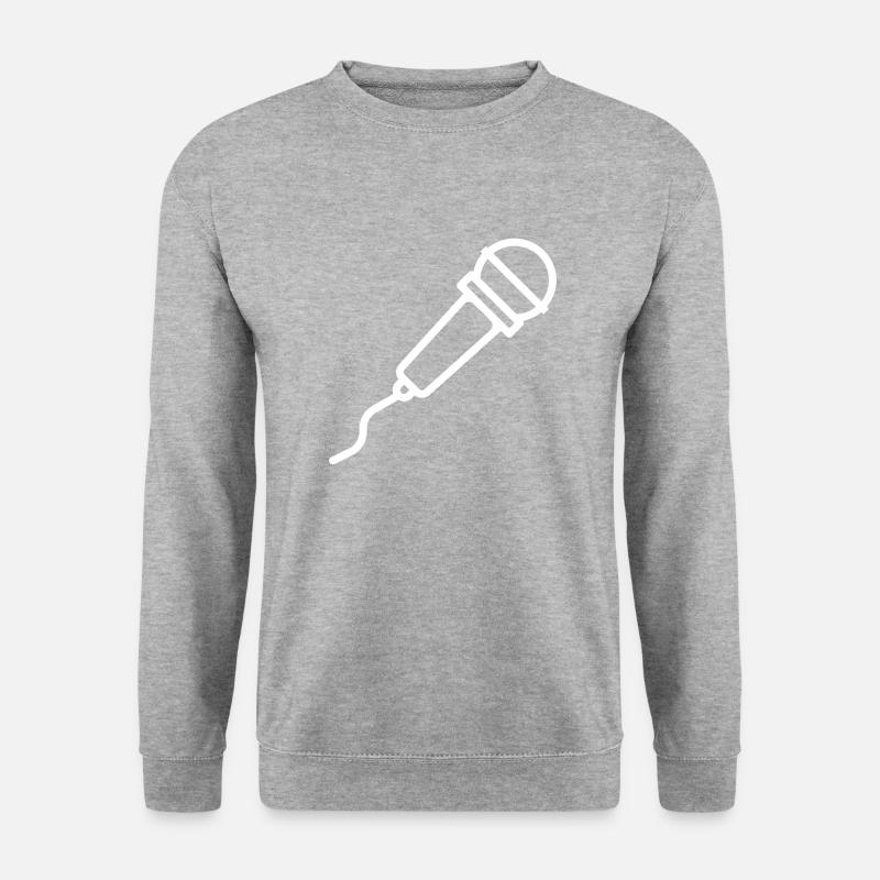 Mikrofon - Unisex Pullover - Weißgrau meliert