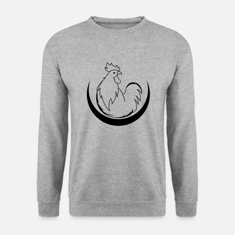 hahn_01 - Unisex Pullover - Weißgrau meliert
