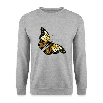 papillon - Sweat-shirt Unisexe - gris chiné - Devant - Alina (178cm) & Michal (187cm)