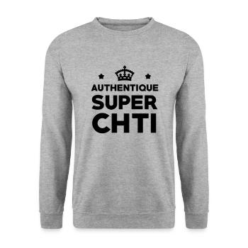 Authentique Super Chti - Sweat-shirt Unisexe - gris chiné - Devant - Alina (178cm) & Michal (187cm)
