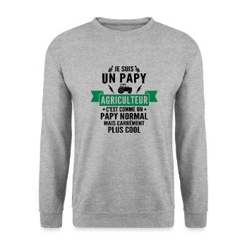 je suis un papy agriculteur - Sweat-shirt Unisexe - gris chiné - Devant - Alina (178cm) & Michal (187cm)