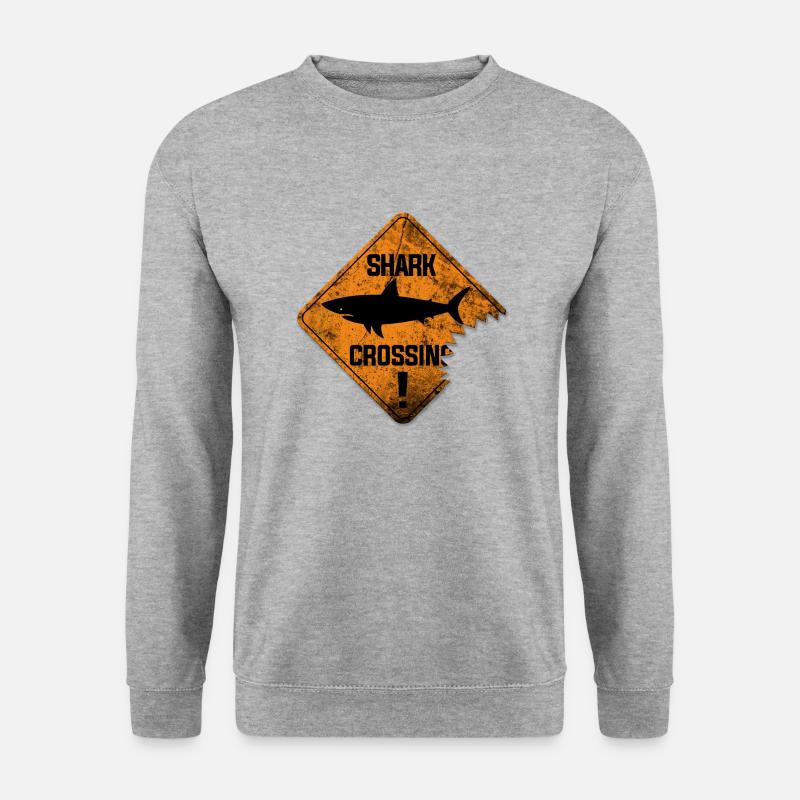 SHARK CROSSING - Unisex Pullover - Weißgrau meliert