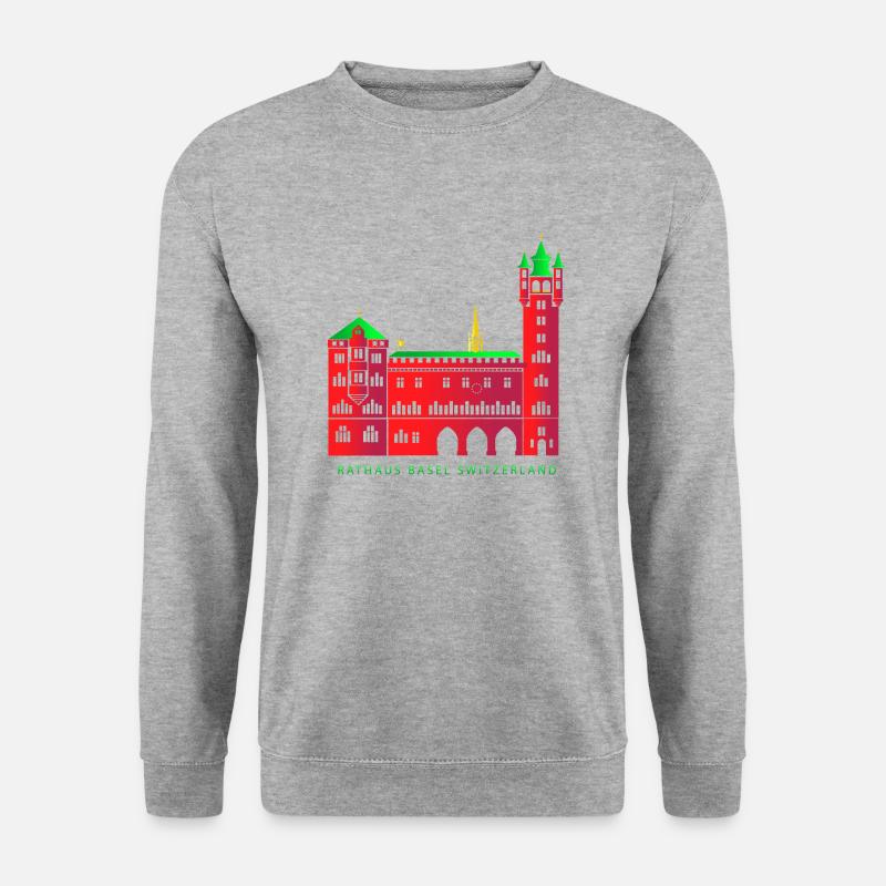 RATHAUS BASEL - Unisex Pullover - Weißgrau meliert
