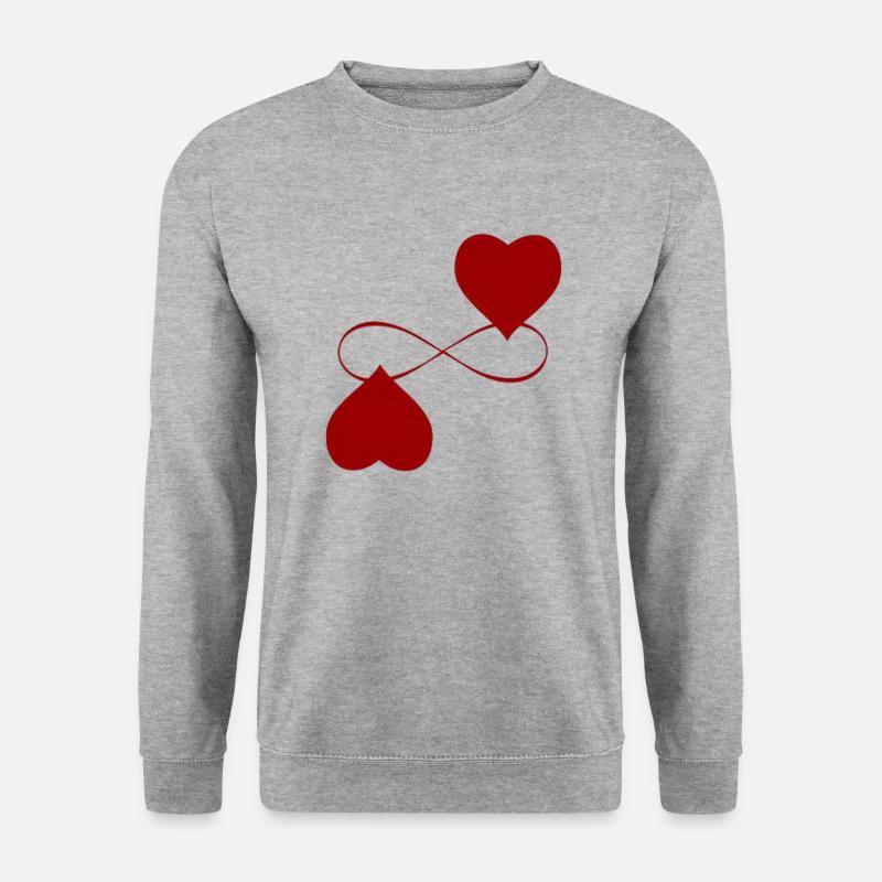 zwei unendliche Herzen - Unisex Pullover - Weißgrau meliert