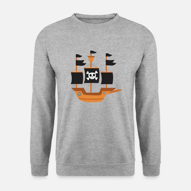Piratenschiff - Unisex Pullover - Weißgrau meliert