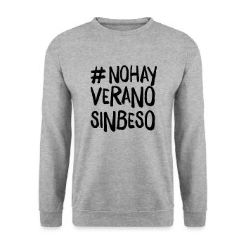 SOMMER 2021 T-SHIRT KEIN SOMMER OHNE KISS - Unisex Pullover - Weißgrau meliert - Vorne - Alina (178cm) & Michal (187cm)