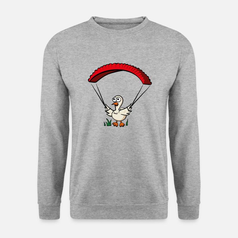 Groundhendl Groundhandling Hendl Paragliding - Unisex Pullover - Weißgrau meliert