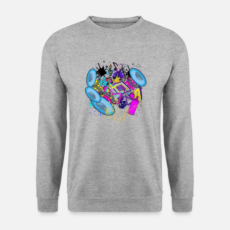 Graffiti music - Unisex Pullover - Weißgrau meliert