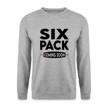 Sport Six Pack Muscles Bodybuilding - Unisex Sweatshirt - salt & pepper - Front - Alina (178cm) & Michal (187cm)