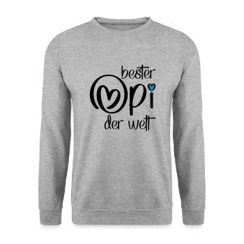 Geschenke für Opi - Unisex Pullover - Weißgrau meliert - Vorne - Alina (178cm) & Michal (187cm)
