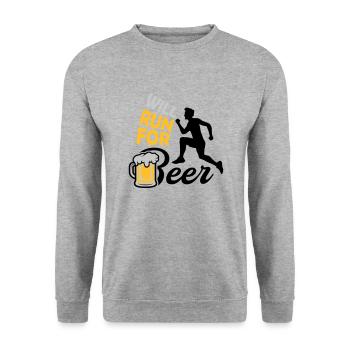 Run for Beer - Unisex Sweatshirt - salt & pepper - Front - Alina (178cm) & Michal (187cm)