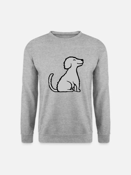 Happy seated good dog - Unisex Sweatshirt - salt & pepper
