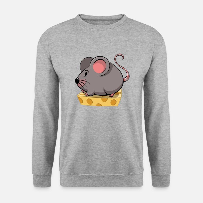Maus Cartoon - Unisex Pullover - Weißgrau meliert