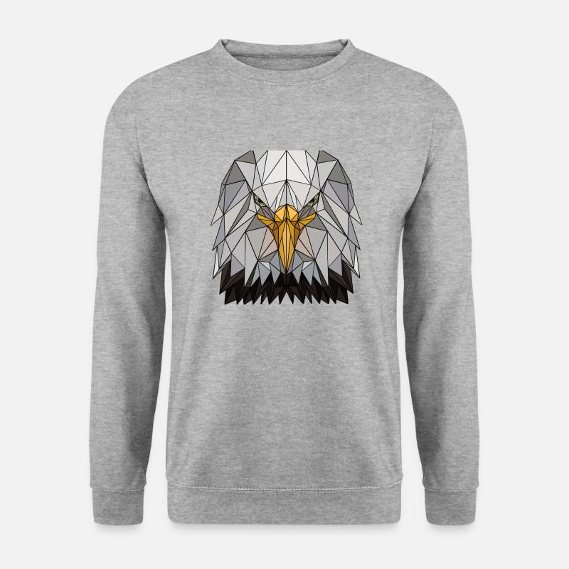 Adler Polygon - Unisex Pullover - Weißgrau meliert