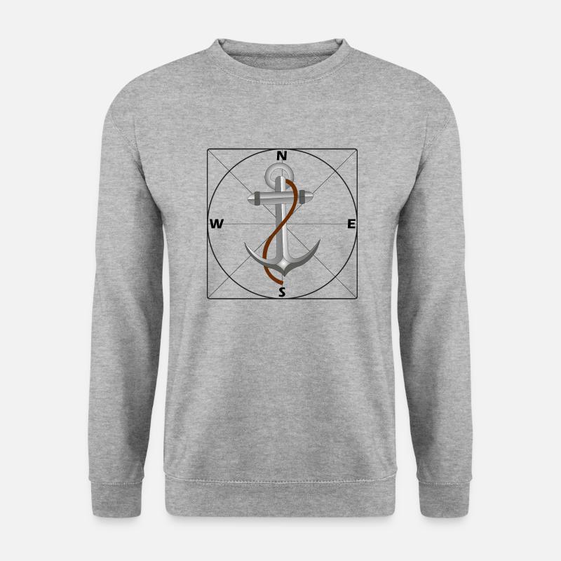 Anchor with Cardinal Points - Unisex Sweatshirt - salt & pepper