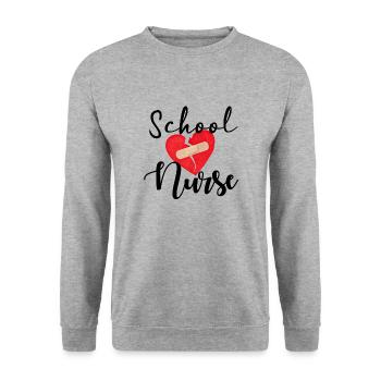 School nurse heart - Unisex Sweatshirt - salt & pepper - Front - Alina (178cm) & Michal (187cm)