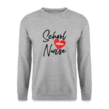 School nurse heart - Unisex Sweatshirt - salt & pepper - Front - Alina (178cm) & Michal (187cm)