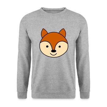 Cute fox - Unisex Pullover - Weißgrau meliert - Vorne - Alina (178cm) & Michal (187cm)