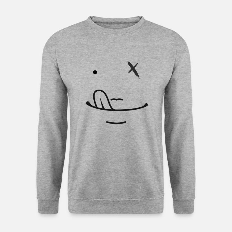 Gesicht - Unisex Pullover - Weißgrau meliert