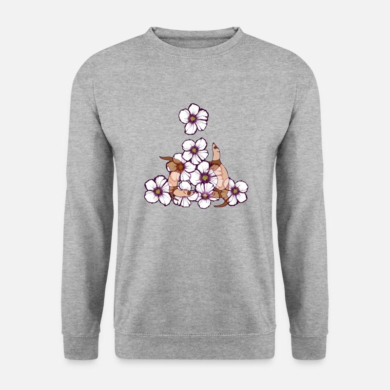 Niedliche Frettchen - Unisex Pullover - Weißgrau meliert