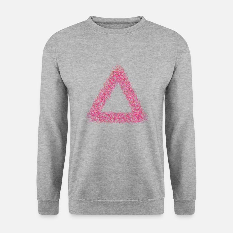 Dreieck pink - Unisex Pullover - Weißgrau meliert