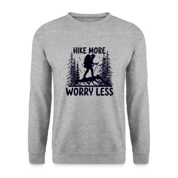 Wandern gehen Bergsteigen Wandertour cooler Spruch - Unisex Pullover - Weißgrau meliert - Vorne - Alina (178cm) & Michal (187cm)