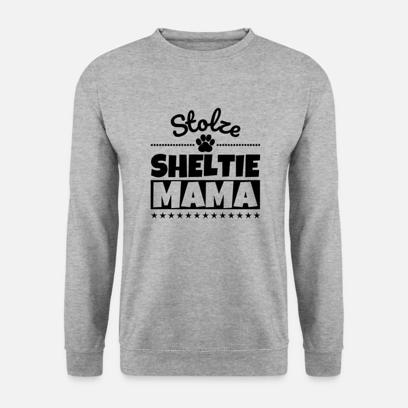 Stolze Sheltie Mama - Unisex Pullover - Weißgrau meliert
