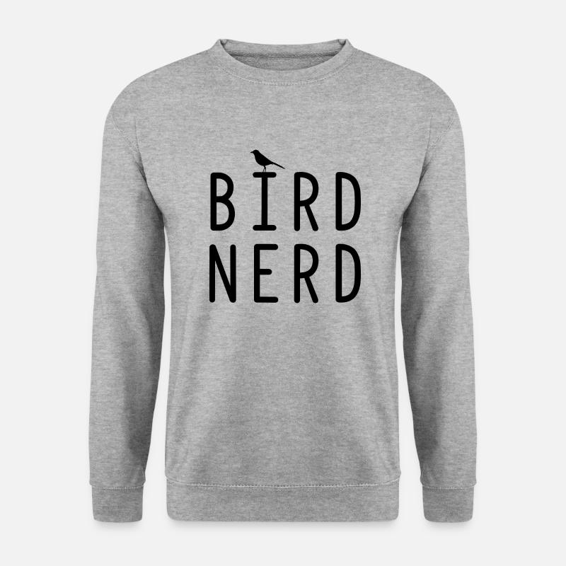Bird Nerd Vogel lustige Sprüche - Unisex Pullover - Weißgrau meliert