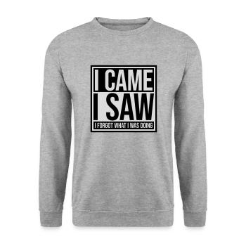 I came saw forget - Unisex Sweatshirt - salt & pepper - Front - Alina (178cm) & Michal (187cm)