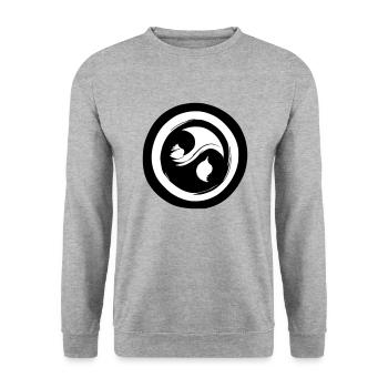 Yin Yang Sign Symbol Peace Happiness Vector 3 - Unisex Sweatshirt - salt & pepper - Front - Alina (178cm) & Michal (187cm)
