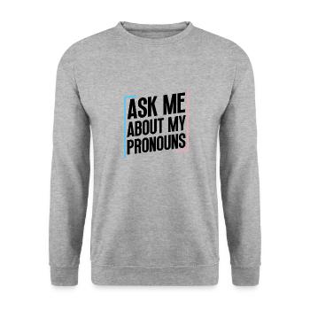 Trans Transgender Transsexual Pride - Unisex Sweatshirt - salt & pepper - Front - Alina (178cm) & Michal (187cm)